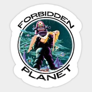 Forbidden Planet Robot Alien Babe Tee Sticker